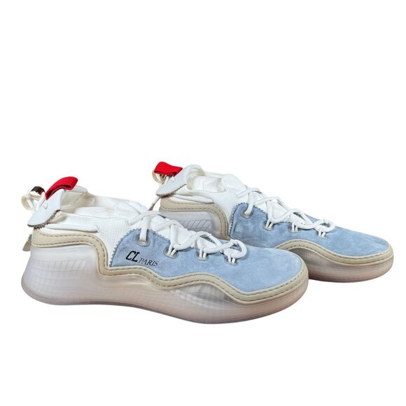Christian Louboutin Men's Arpoador Flat Sneaker Zinc Bianco Size 45 - Picture 1 of 11